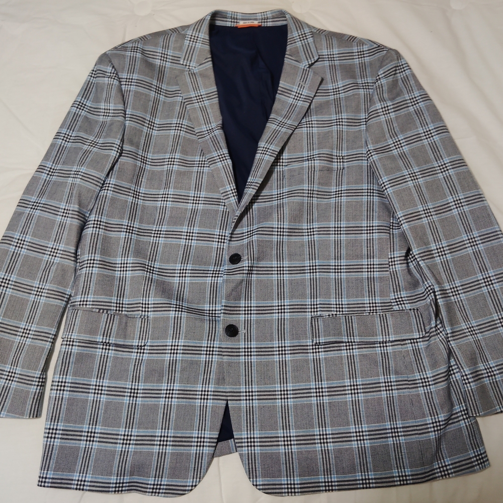 Crown & Ivy Gray Plaid Blazer- Size 48R